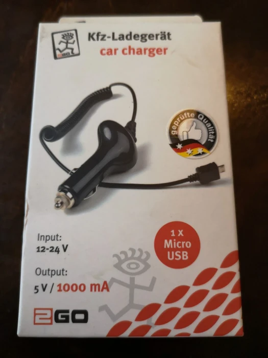 2GO Kfz-Ladegerät 12V/24V Micro-USB - schwarz