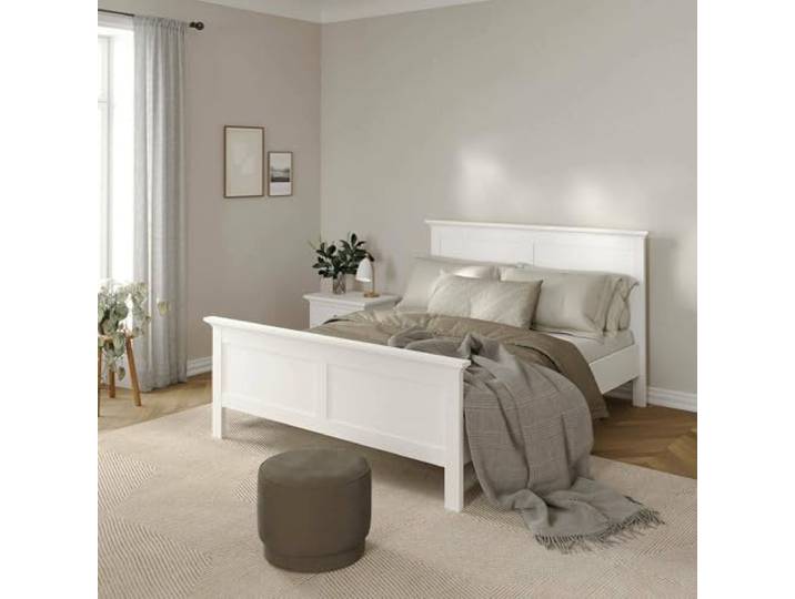 Dmora - Orthopädisches Doppelbett LattenrostHermine, Bettgestell, Orthopädischer Lattenrost, Lattenroste für Bettstruktur, 213x172 h110 cm, Weiß