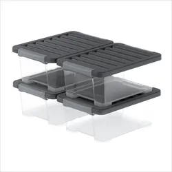 Rotho, Aufbewahrungsbox, Set Box m. D. 11 l, 4 tlg. CORE PLUS (11 l, 4x)