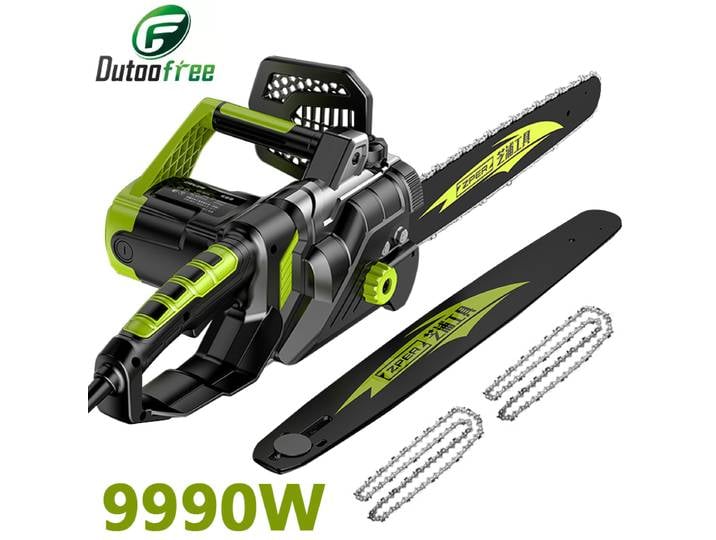 220V 9990W outils de coupe électriques puissants scie à chaîne électrique avec scie à chaîne 12/16 pouces coupe-bois scie électrique outil de jardin