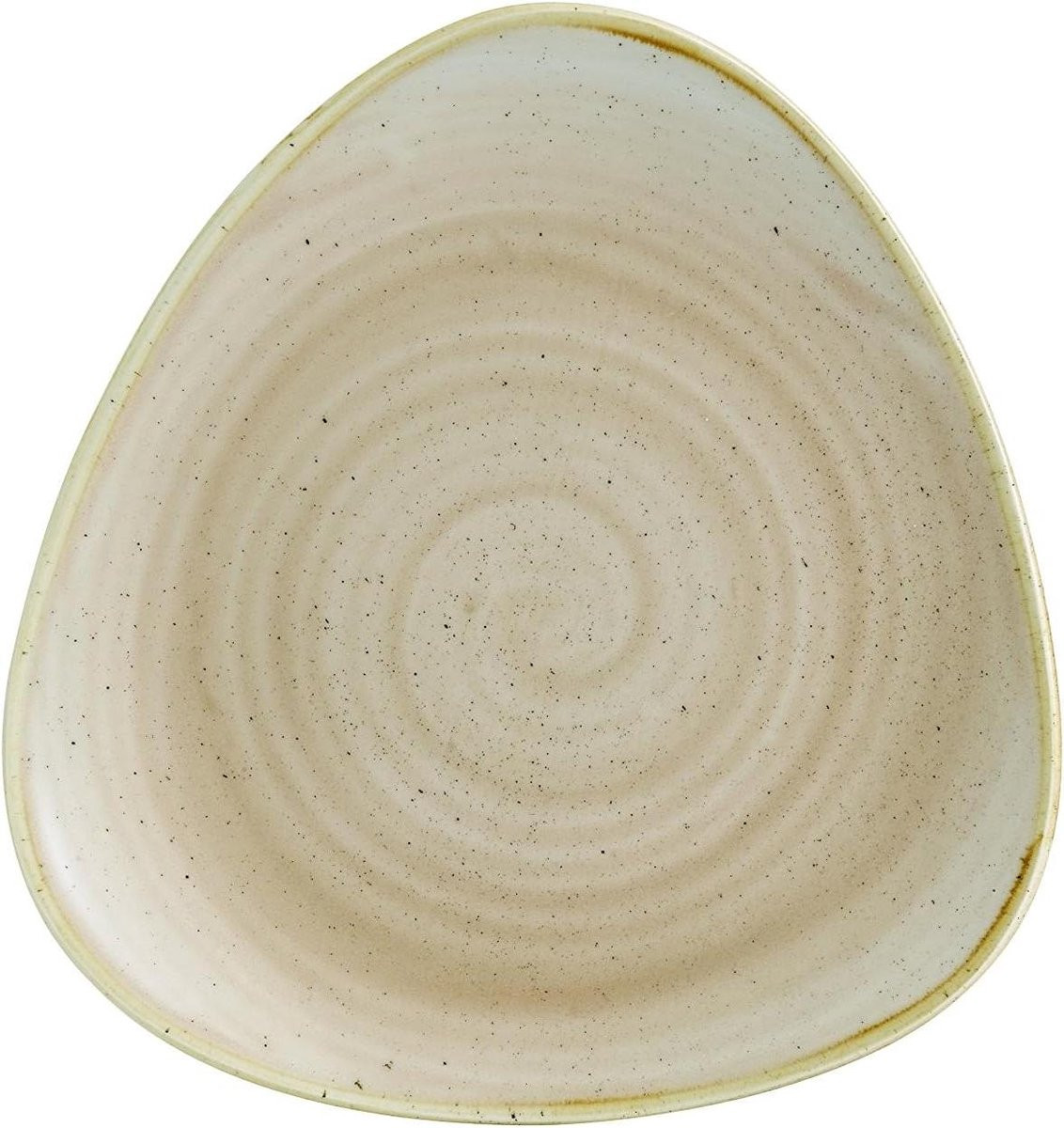 Handbeschilderd Driehoekig Serveerbord Nutmeg Cream Ø 19,2 cm