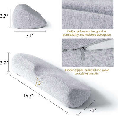 Uplifted Trends Ergonomic Cervical Pillow Memory Foam Contour Neck Support For Side Sleepers light Gray