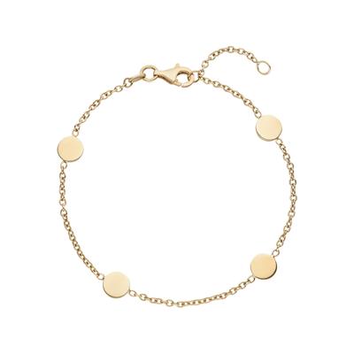 Armband JOBO "Goldarmband", gold (gelbgold 375), Armbänder, Damen, 19cm, Gelbgold 375, Armband, 375 Gold mit Plättchen 19 cm