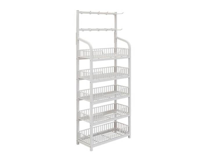 WGBING 5-stufiges Einzelhandelspräsentationsregal, Snack-Organizer, Ständer, Metall-Lagerregale(White,60 * 27 * 166cm/23.6 * 10.6in*65.4in)