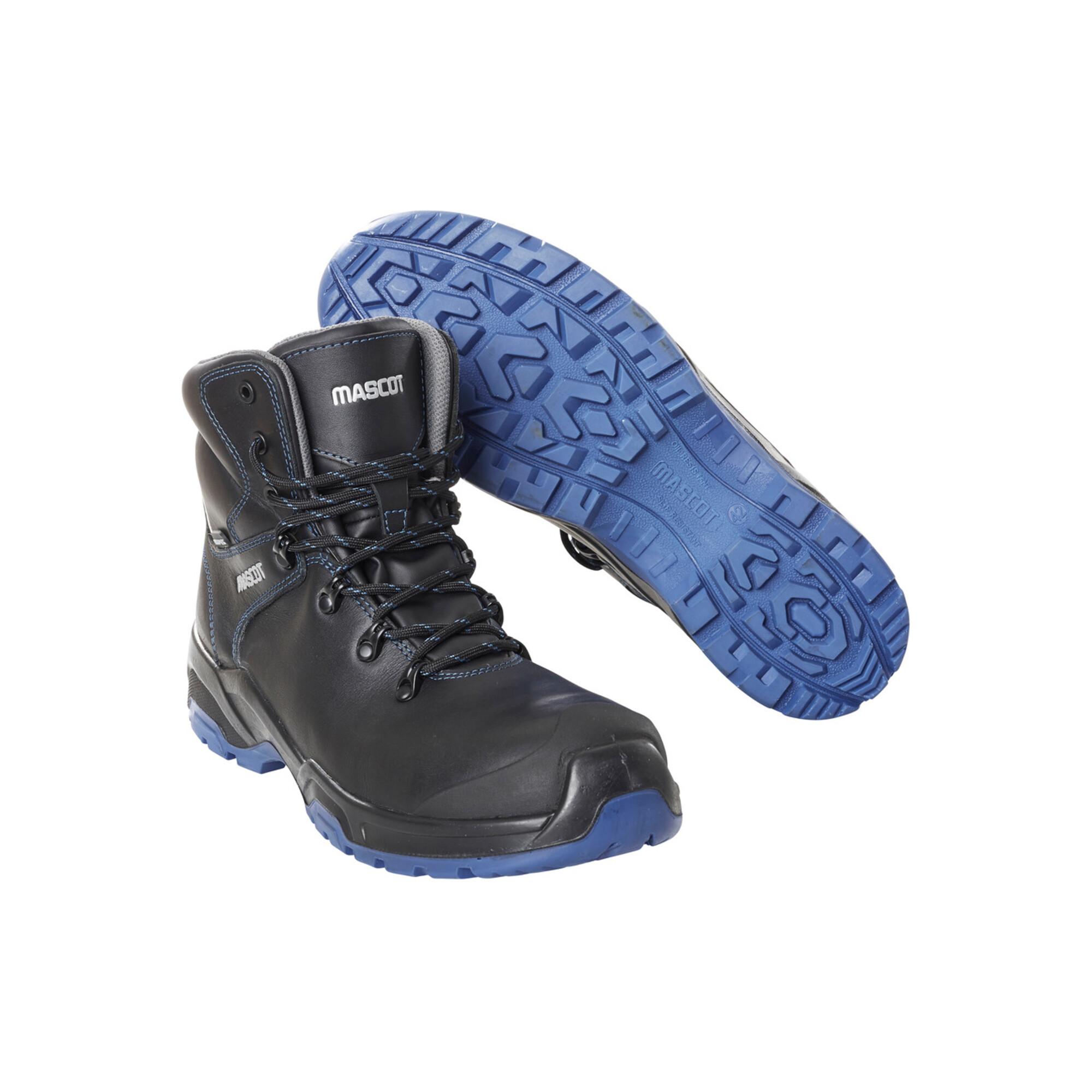 Mascot Sicherheitsstiefel S3 mit Schnürsenkel Sicherheitsstiefel S3 Sicherheitsschuhe Größe 1045, schwarz/kornblau (F0141-902-0901-1045)