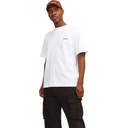 Jack & Jones Herren Rundhals T-Shirt JORMYKONOS GEO BACK - Relaxed Fit - Black 12256254 - M