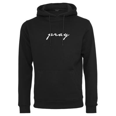 Rundhalspullover MISTERTEE "MisterTee Herren Pray EMB Hoody", Herren, Gr. 5XL, schwarz, 65% Baumwolle, 35% Polyester, unifarben, Rundhals, Pullover Rundhalspullover
