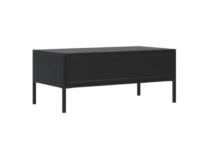 Selsey Couchtisch 100 x 50 x 40 cm, mit Schublade, Schwarz, Push-to-Open gefräste Front im 3D-Design, Push-to-Open ohne Griffe, Kugelrollenführungen GTV, hohe schlanke Metallbeine
