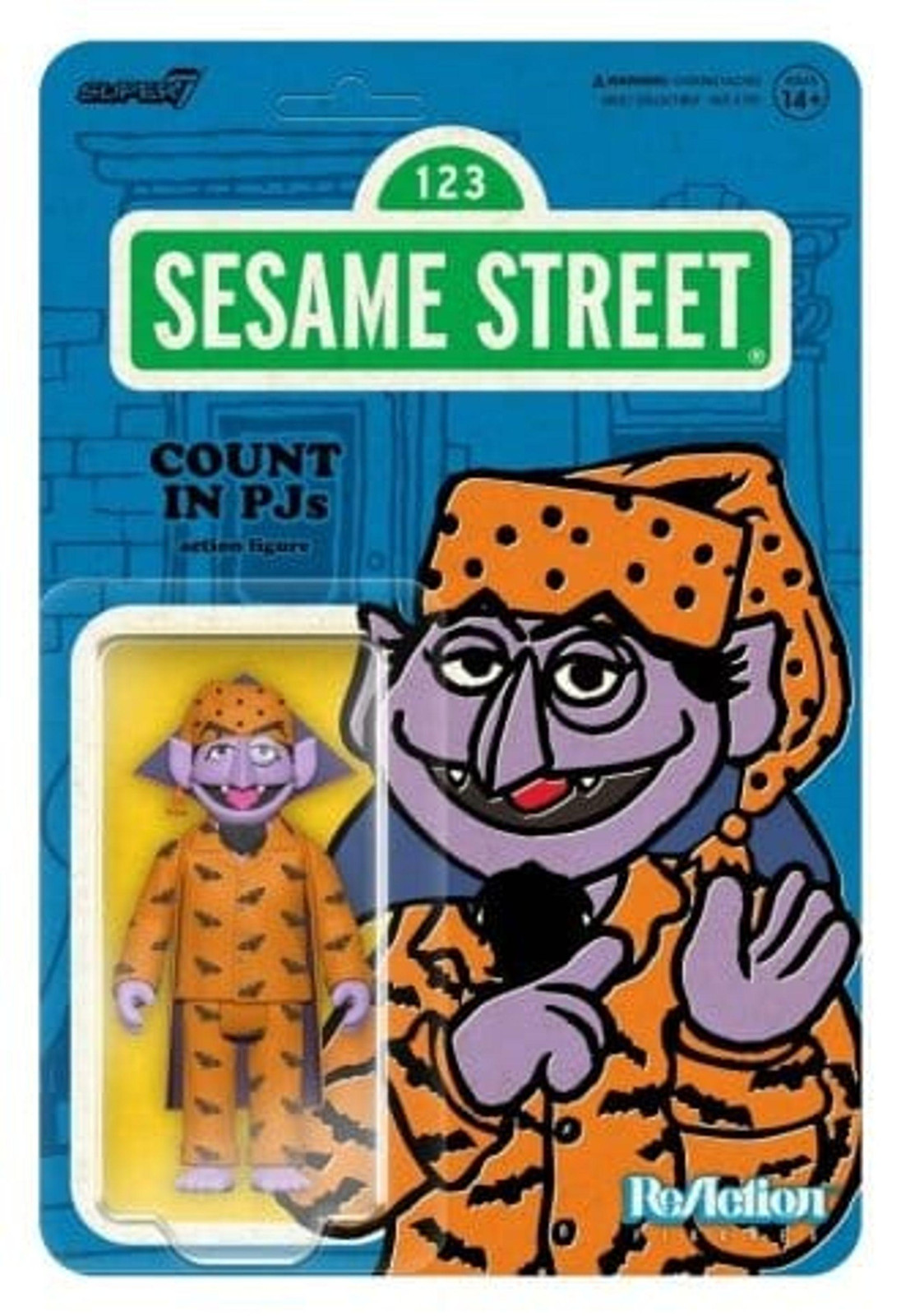 Super7 Sesamstraat ReAction actiefiguur Count Von Count serie 06, 10 cm