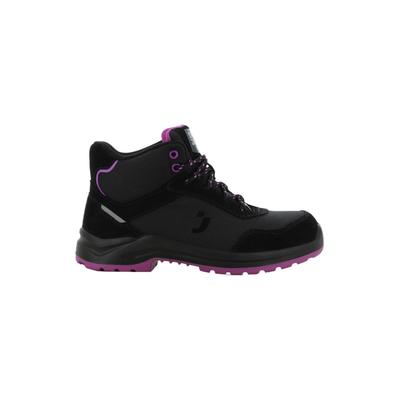Sicherheitsschuh SAFETY JOGGER WORKS "Botanic Mid" Gr. 39, schwarz (schwarz, lila), 39, Obermaterial: 100% Synthetik synthetic., Schuhe