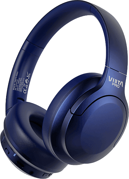 Auriculares inalámbricos - Vieta Pro Motion, Circumaurales, Bluetooth, 50 h Autonomía, Azul