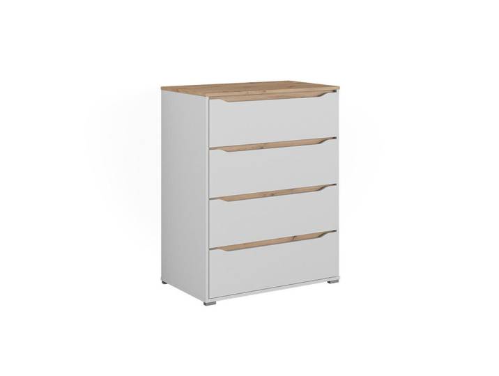 Vicco Kommode Ruben, Weiß/Artisan-Eiche, 80 x 100.7 cm, Weiß, Eiche Artisan, 4 Schubladen, Rechteckig, 80x100.7x48 cm, Kleinmöbel, Kommoden, Kommoden
