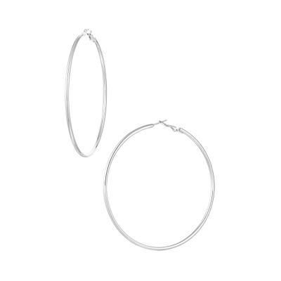 Paar Creolen ADELIA´S "Ohrringe Creolen aus Edelstahl – 1 Paar", Damen, Gr. Damen, Edelstahl, silber (silberfarben), Ohrringe, Trendig und glänzend: schmale Creolen als Modeschmuck