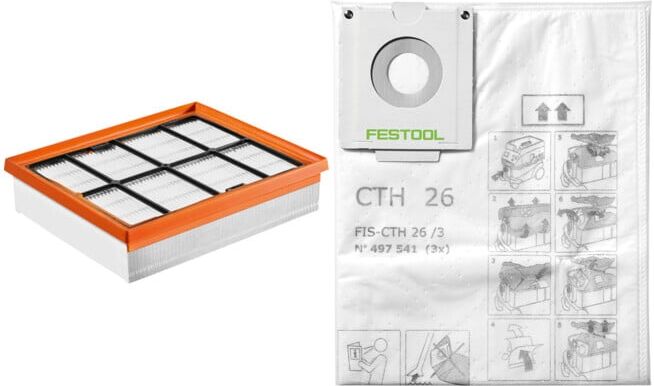 Set Festool Hauptfilter HF-CTH 26/48 + Festool Sicherheitsfiltersack FIS-CTH 26/3