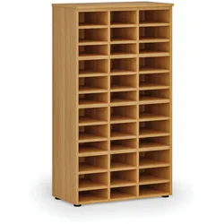 Sortierregal PRIMO WOOD, 800 x 420 x 1434 mm, 36 Fächer, Buche