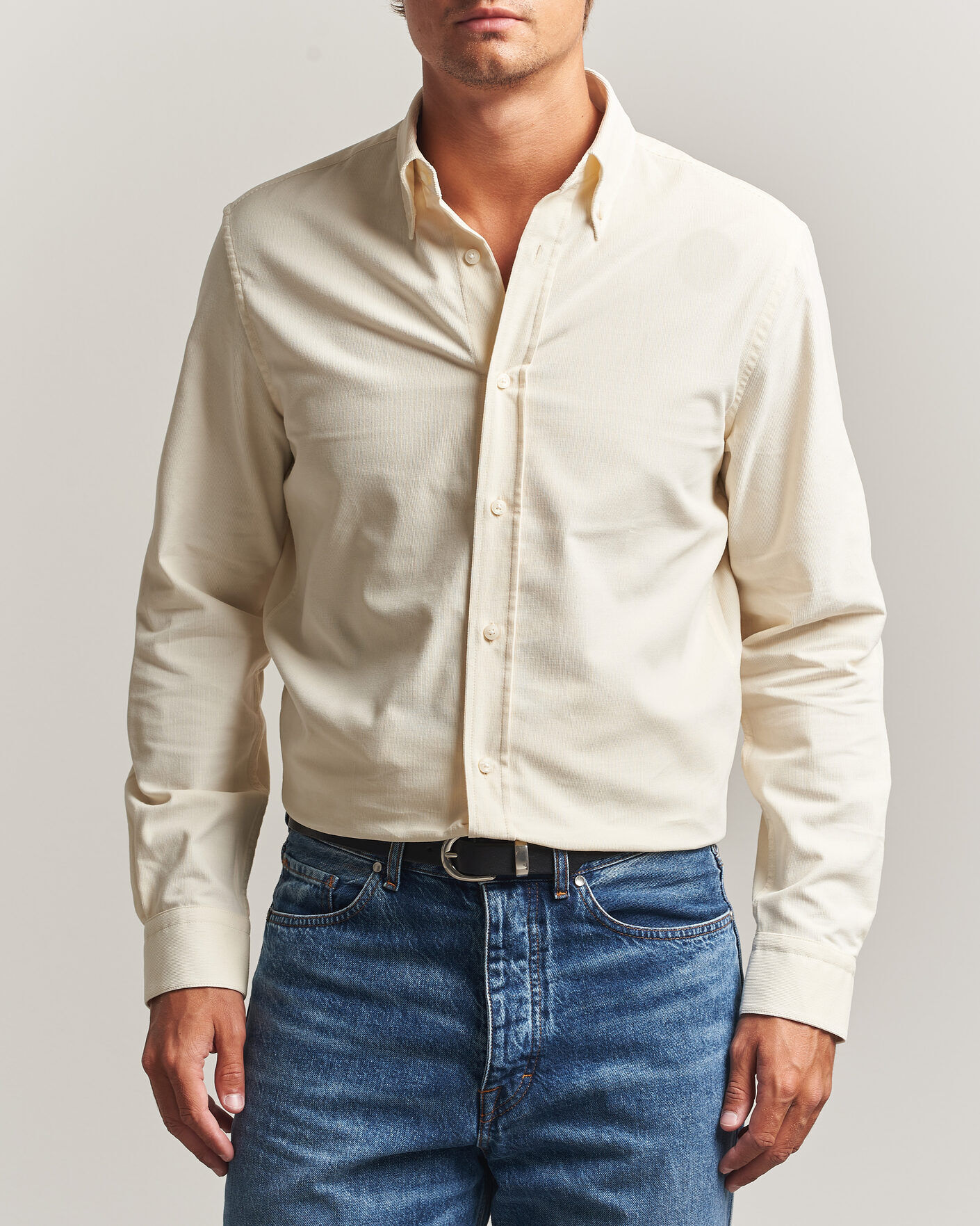 Tiger of Sweden Bjorn Corduroy Shirt Cream White men L Hvid