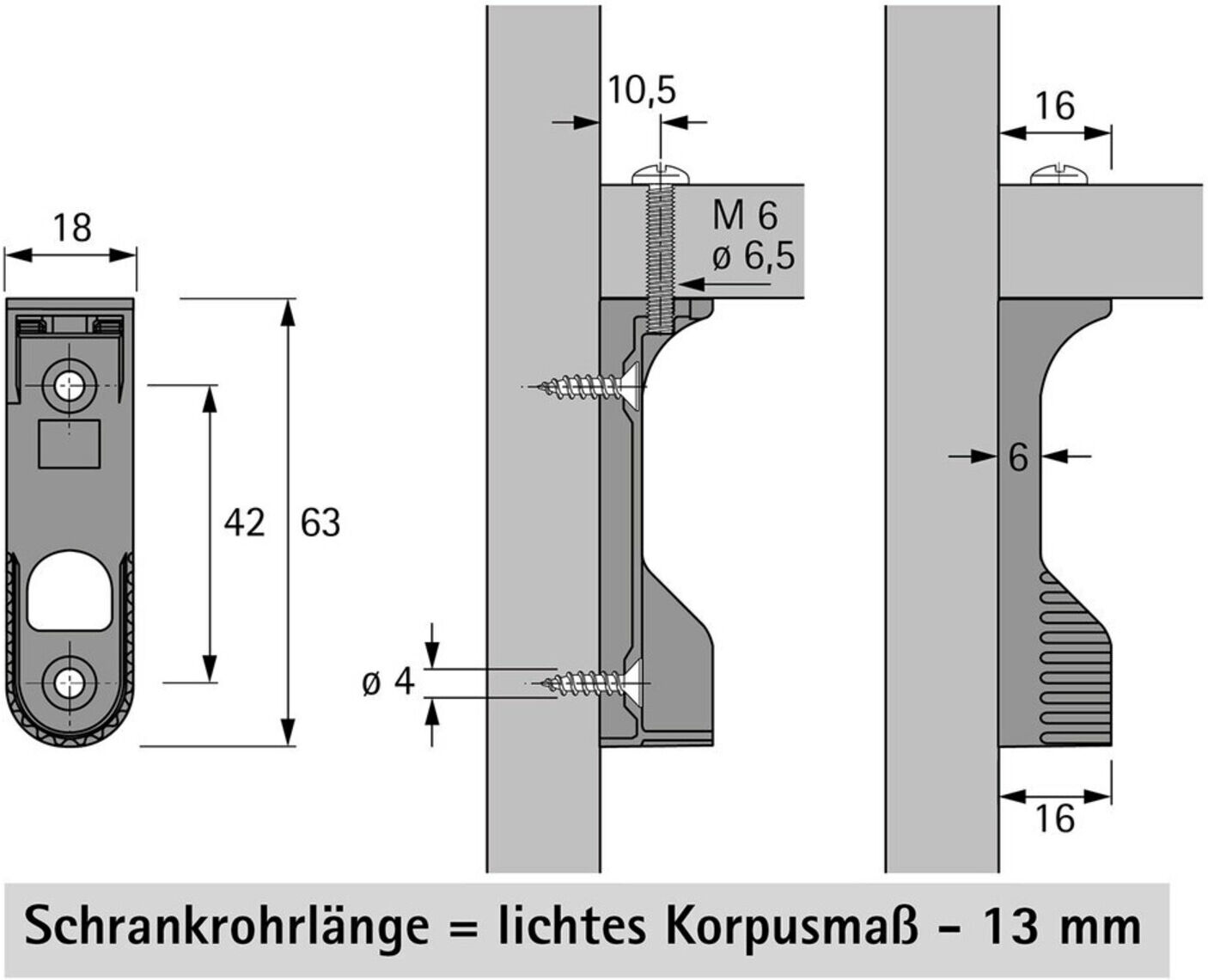 Hettich Schrankrohr-Lager SL 786, 70668 für Kleiderstange 30x15mm vernickelt)