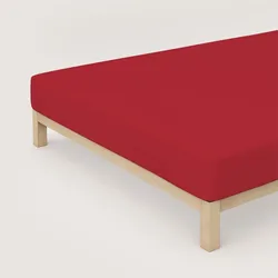 Schlafgut Spannbetttuch Pure aus Bio Baumwolle 90x190 - 100x220 cm | red-deep - rot