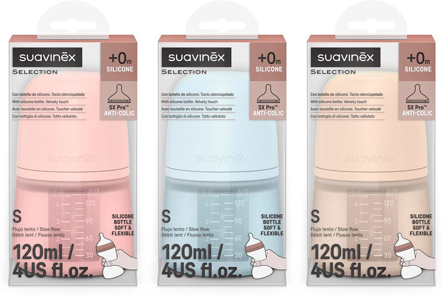Suavinex Biberão Selection com tetina de silicone macio e tetina Sx Pro +0 meses (1 unidade)