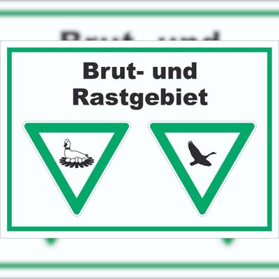 HB-Druck Brut- und Rastgebiet Schild A0 Rückseite selbstklebend