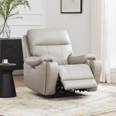 Spruce & Spring Gavin Power Genuine Leather Recliner Chair Zero-Gravity Recliner