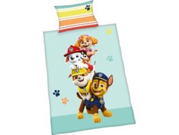 Flanell Wende-Bettwäsche Paw Patrol 40x60 / 100/135 cm