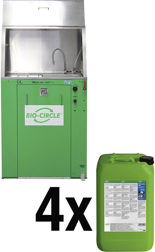Teilereiniger PROLAQ Auto Set, mit 4 x 20 l PROLAQ L 400, für Lackierwerkzeuge Bio-Circle