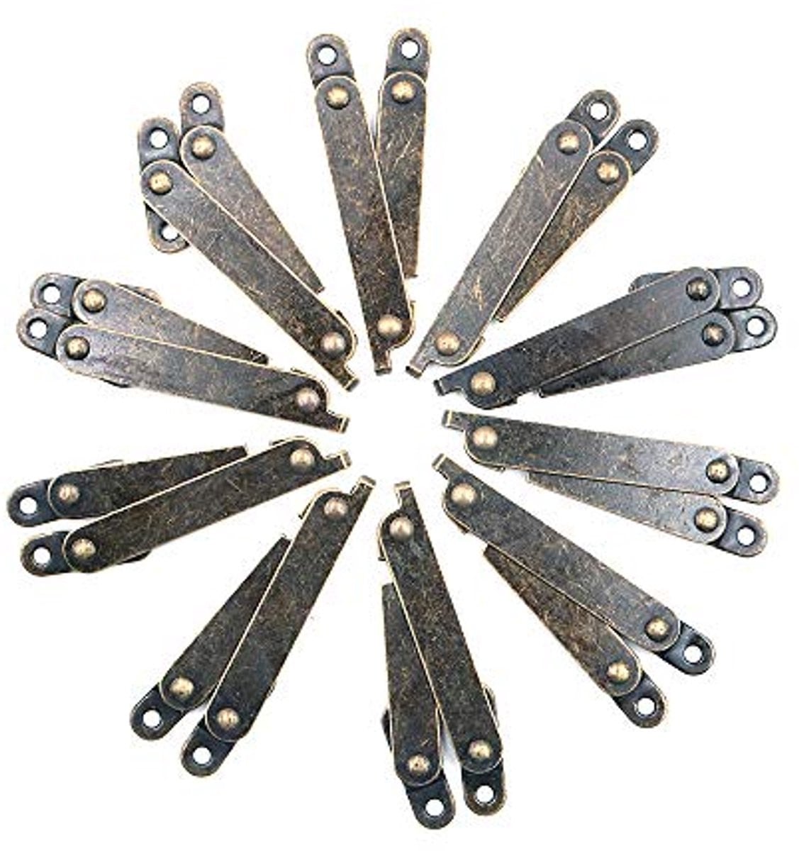 Antiek Bronzen Scharnieren voor Dozen en Meubels - 10 Stuks