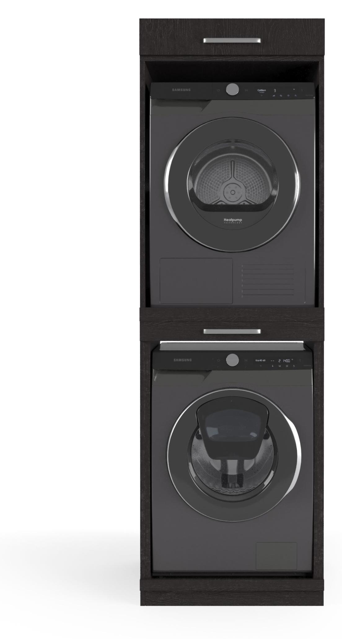 Wasophoogte Waschmaschinen schrank Berlin - waschmaschinen untergestell - waschmaschinen podest - 700(T)*665(B)*2110(H) mm - Schwarz