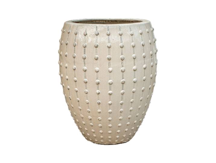 Hochwertiger In-/Outdoor Blumentopf „Laos Emperor“, verschiedene Grössen Keramik Cream Baq Design