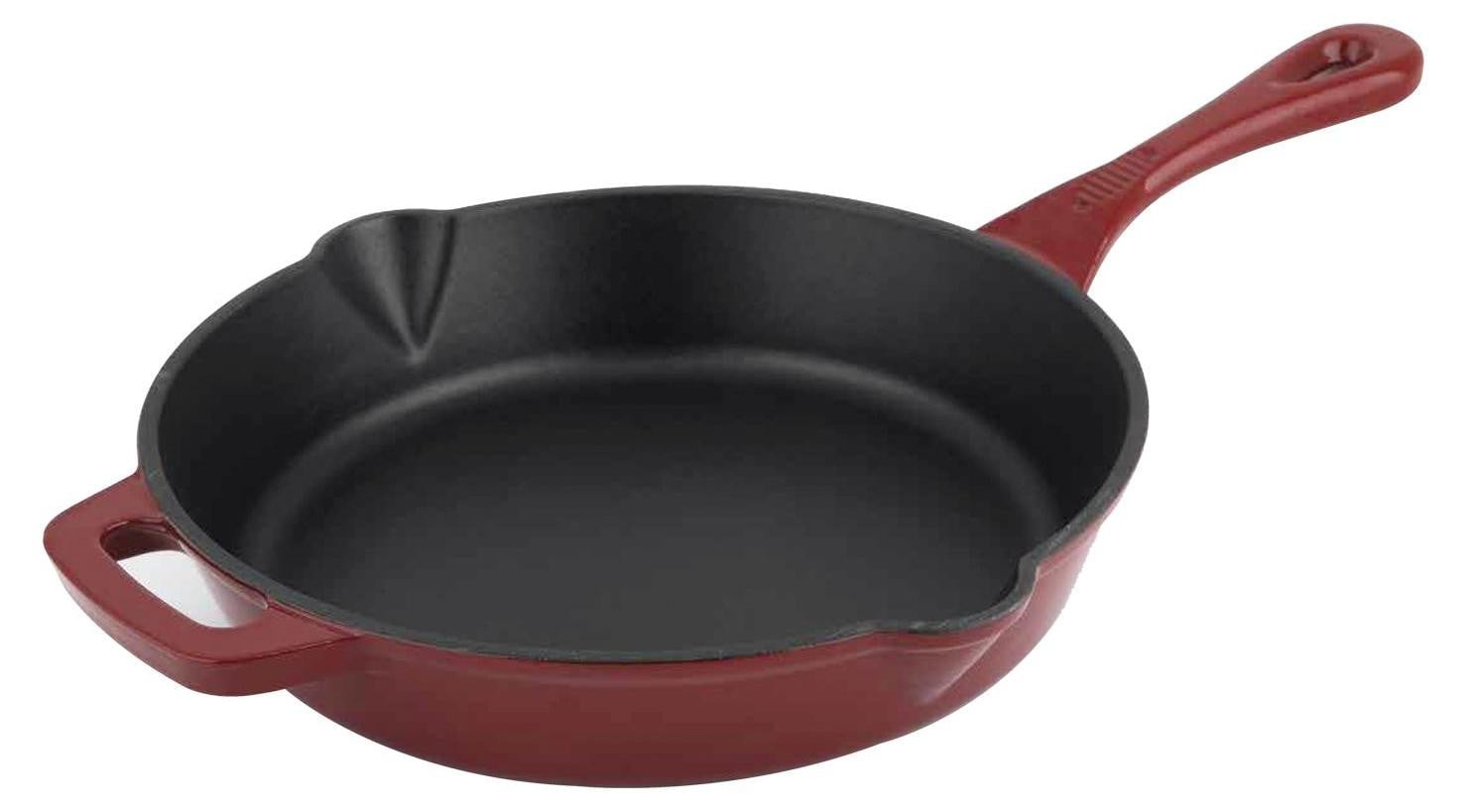 Carl Schmidt Sohn ALPEN koekenpan, gietijzer met geëmailleerde coating, rood, diameter: 26 cm