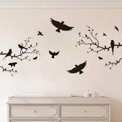 Multisell Products Hub Kids Room Decoration Branch Bird Silhouette Wall Stickers, Living Room Wall Decals, DIY Home Bedroom Decor Kids Room Decoration Branch Bird Silhouette Wall Stickers, Living Room Wall Decals, DIY Home Bedroom Decor