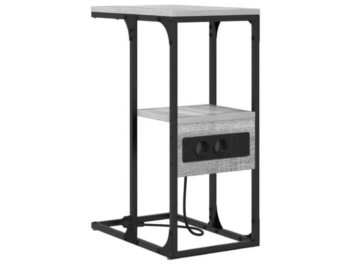 KUPTYERFG Nachttisch Grau Sonoma 41,5x26x60,5 cm Beistelltisch Kompakter Bettisch fürs Schlafzimmer mit Schublade und Ablagefach aus Holzwerkstoff sowie robustem Metallgestell.