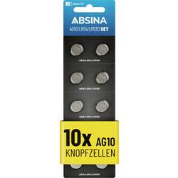 Absina Knopfzelle AG10 1.5 V 10 St. Alkali-Mangan 401016