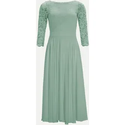 Kleid aus Spitze und Chiffo Grün 40