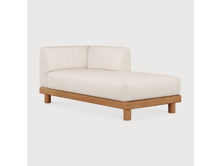 Ethnicraft Monocle Modulsofa Outdoor-Daybed Teak/Stoff White