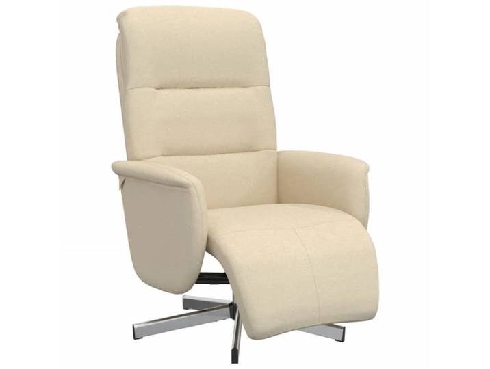 Remise Fauteuil Inclinable avec Repose-Pied Crème 71x84x105 cm et assise rembourrée et rotation 360° 176511