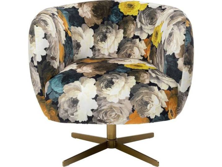 Fauteuil pivotant Pivoines jaunes Kare Design