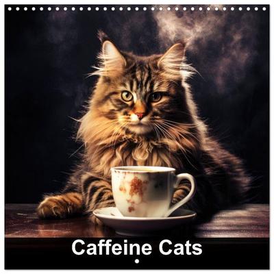 Caffeine Cats (Wall Calendar 2027 12 × 12 Inch) CALVENDO 12 Month Wall Calendar
