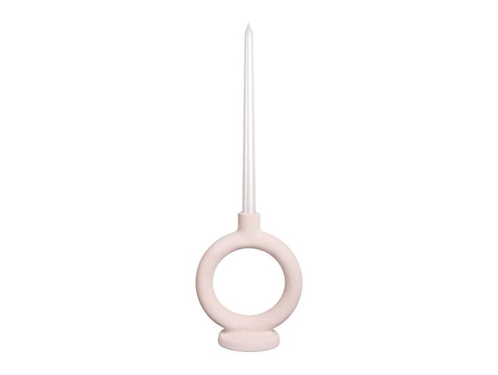 QUVIO Ronde kaarsenhouder - Rond - Keramiek - Gebroken wit - Groot