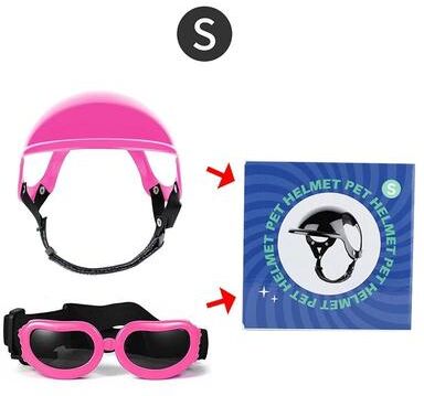 Uplift Essentials Sport Dog Helmet & Goggles Adventure Set pink