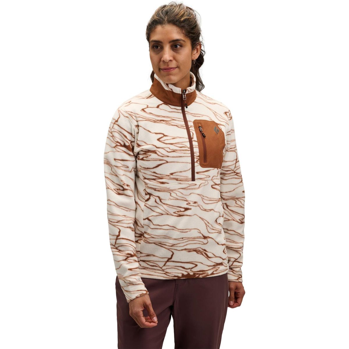 Black Diamond W Rift Half Zip Fleece Jacket relief-chalk-clay (9756) MED AP7441169756MED1