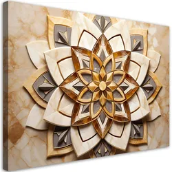 LEINWANDBILD AI Blumen Mandala 3D 120x80cm