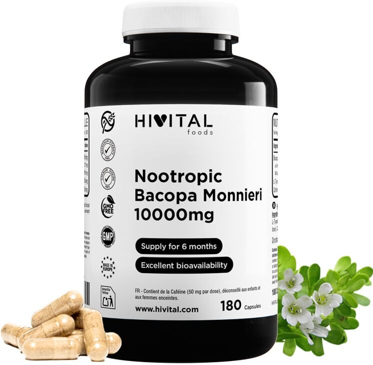 Hivital Foods Nootrópico Bacopa Monnieri 10000 mg 180 VCaps