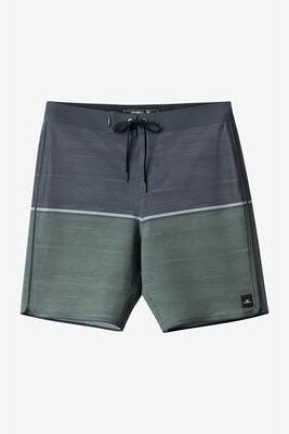 O'Neill s Hyperfreak Mysto Block Scallop 19"" Board Shorts in Dark Olive, Size 32, Elastane/Polyester"