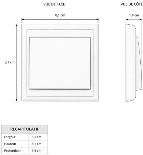 Orno Interrupteur Mural Classique Encastré 10A + Plaque de Finition Simple - Noir