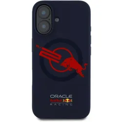 Red Bull Case HC Silicone ORBR20 Logo Red Lining to iPhone 16 MagSafe navy blue (Apple iPhone 16), Smartphone Hülle, Rot, Blau
