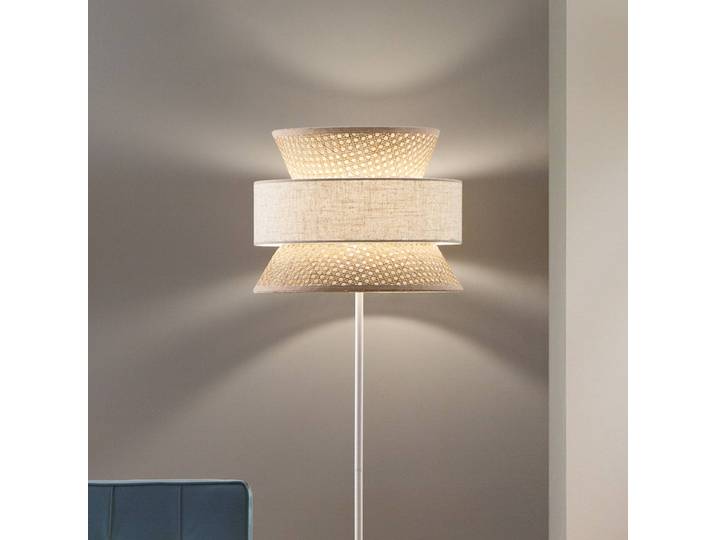 Luce Ambiente Design Stehlampe Gazebo, creme / amber, für Wohn- / Esszimmer, Holz