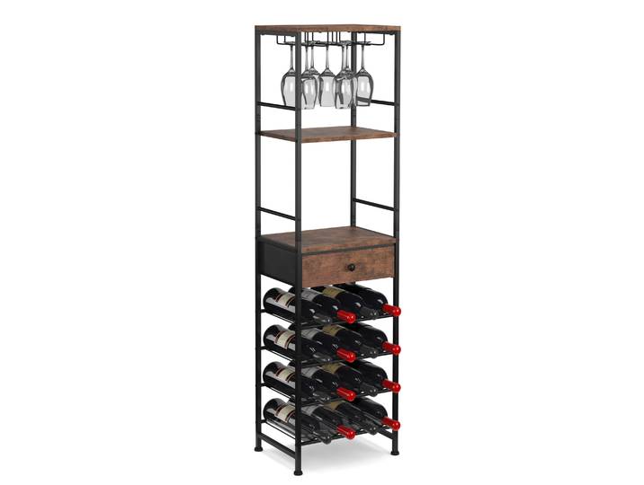 Weinregal Vintage BONITA für 16 Flaschen mit Schublade 40 x 148 cm