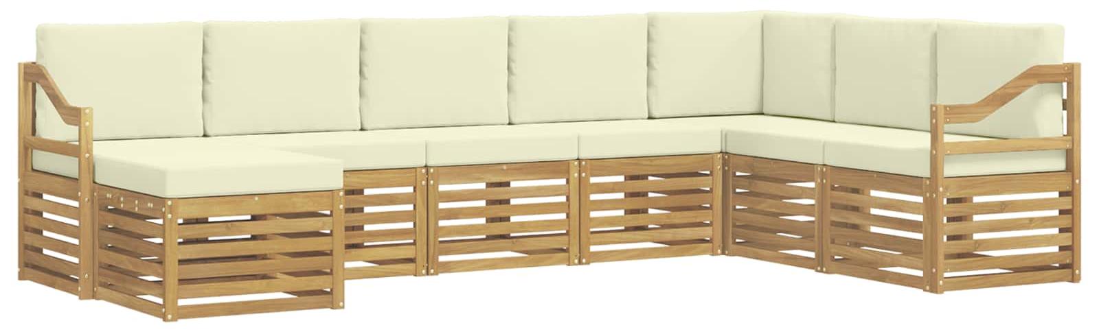 Garnitur aus 8 Outdoor-Sofas, weiß und cremefarben